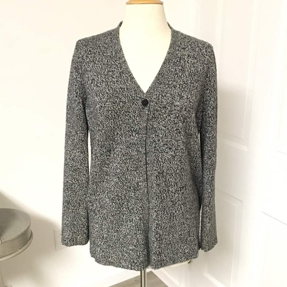 b&w Speckled Knit Sweater